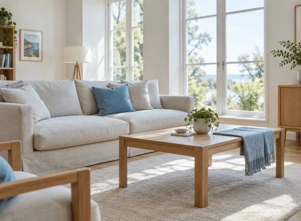 A tidy living room after a Fresh Quarter visit